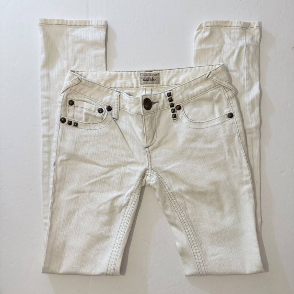 Free People White Studded Jeans